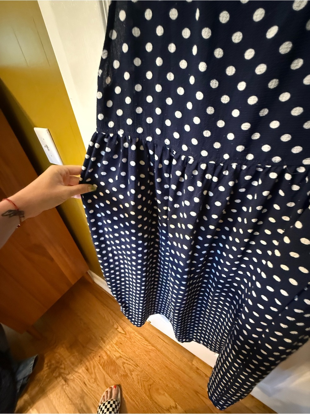 Free People Navy Polka Dot Maxi Dress - Picture 3 of 5